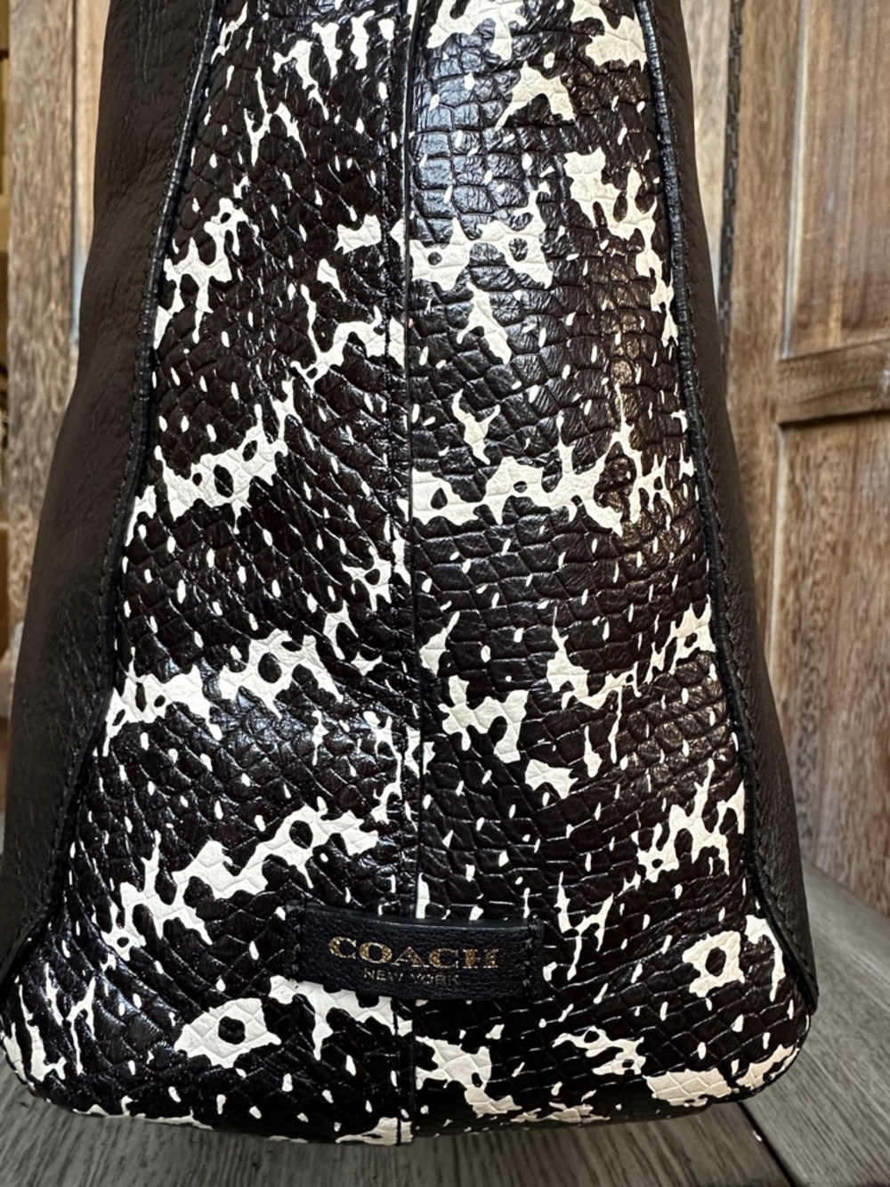 Coach 27984 Bleecker Copper Black and Python Embossed Satchel - Picture 2 of 14